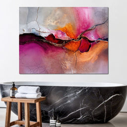 Fuchsia Fault Line - TooplesArt - NicheCanvas