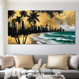 Miami Vibes in Gold - NicheCanvas