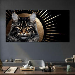 Golden Feline Radiant Majesty - NicheCanvas