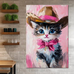 Cowboy Kitten Pink Bow Charm - NicheCanvas