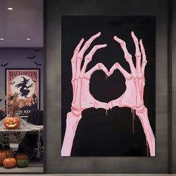 Macabre Heartbeat Skeleton Love - NicheCanvas