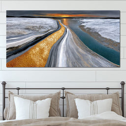Gold River Under A Pewter Sky - TooplesArt - NicheCanvas