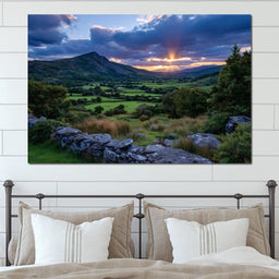 Sunbeams Over Green Valley - NicheCanvas