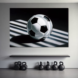 Soccer Ball Shadow Stripes - NicheCanvas