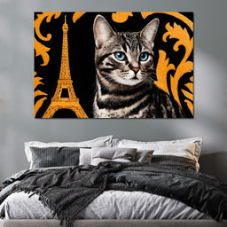 Eiffel Feline Elegance - NicheCanvas