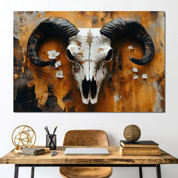 Horned Essence Rustic Elegance - NicheCanvas