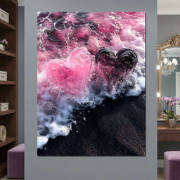 Rose Quartz Hearts Tide - NicheCanvas