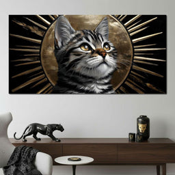 Golden Halo Tabby Cat Reverie - NicheCanvas