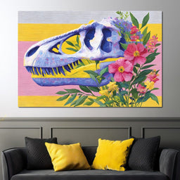 Dinosaur Bloom Fusion Canvas - NicheCanvas