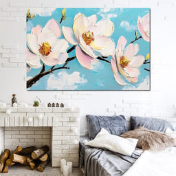 Magnolia Blossom Skyward - NicheCanvas