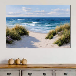 Waves Beyond the Dune Pathway - NicheCanvas