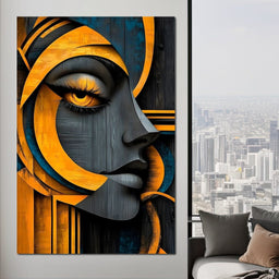 Golden Abstraction Odyssey - NicheCanvas