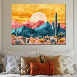 Desert Sunrise Majesty Landscape - NicheCanvas