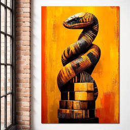 Coiled Majesty on Sunlit Tower - NicheCanvas