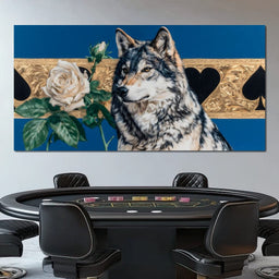 Wolf Regal Ivory Rose Saga - NicheCanvas