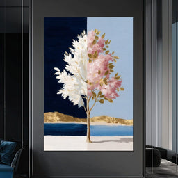 Golden Blossom Day Night Fusion - NicheCanvas