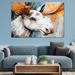 Moose Wilderness Strokes - NicheCanvas