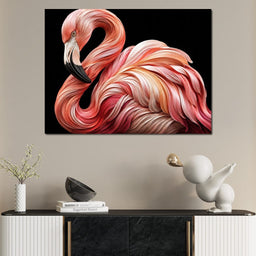 Silk Strand Flamingo Curve - TooplesArt - NicheCanvas