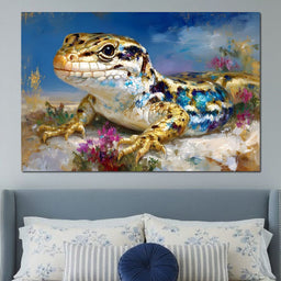 Golden Lizard Meadow Glow - NicheCanvas