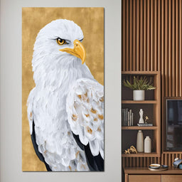Majestic Eagle Gaze on Gold - NicheCanvas