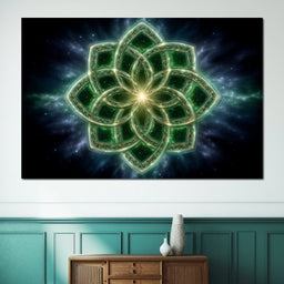 Celestial Emerald Knot Bloom - NicheCanvas