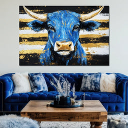 Bull Cobalt Resilience - Alicia Smith - NicheCanvas