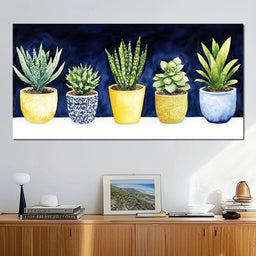 Succulent Symphony in Pots - NicheCanvas