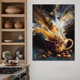 Golden Espresso Burst Cup - NicheCanvas