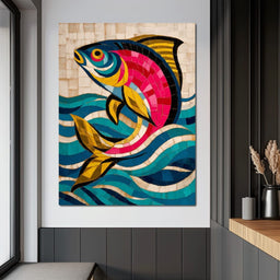 Vibrant Tropical Fish Mosaic - NicheCanvas