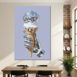 Chrome Hand Disco Ice Cream Dream - NicheCanvas