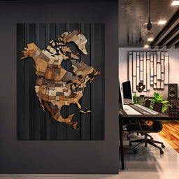 North America & Canada Wooden Art - Johanjjf - NicheCanvas