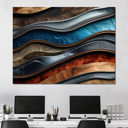 Colorful Wooden Waves 002 - Johanjjf - NicheCanvas