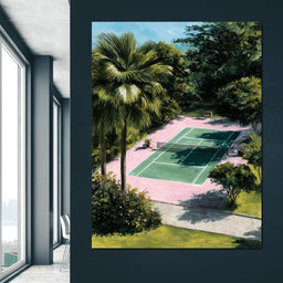 Palm Garden Tennis Court Retreat - NicheCanvas
