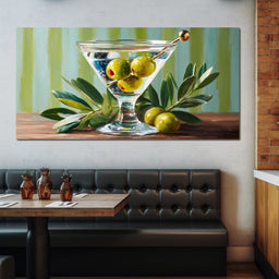 Olive Martini Still Life Delight - NicheCanvas