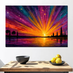 Vibrant Celestial Horizon - NicheCanvas