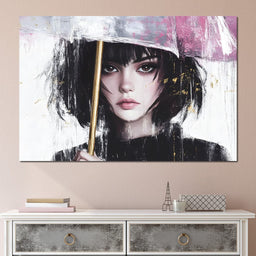 Whispering Elegance Beneath Rain - NicheCanvas