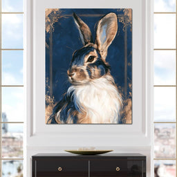 Noble Hare of the Gilded Study - NicheCanvas