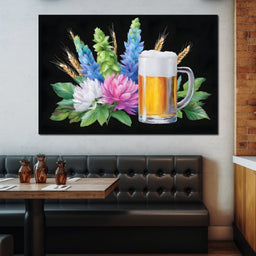 Golden Brew and Blossoms Fusion - NicheCanvas