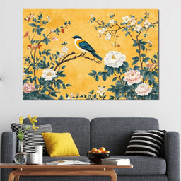Songbird on Blossoming Branches - NicheCanvas