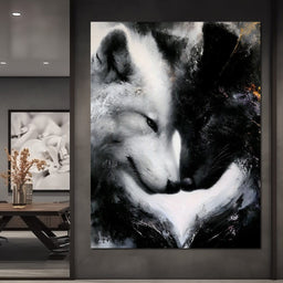 Dual Wolf Spirit Embrace - NicheCanvas