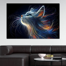 Celestial Feline Illuminations - NicheCanvas