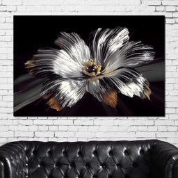 Silver Harvest Petals Radiance - NicheCanvas