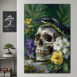 Serpent Crowned Skull Garden - NicheCanvas