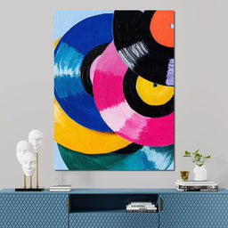 Color Spin Retro Vinyl Rhythm - NicheCanvas