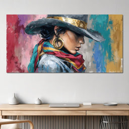 Golden Horizon Cowgirl Elegance - NicheCanvas