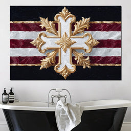 Baroque Gold Cross Majesty - NicheCanvas