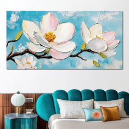 Blossoms on Cerulean Skies - NicheCanvas