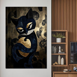 Golden Feline Enchantment - NicheCanvas