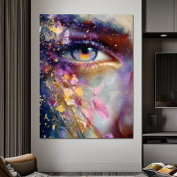 Cosmic Eye Gold Splatter - NicheCanvas