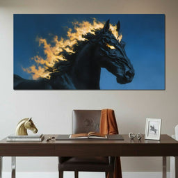 Fiery Night Stallion Spirit - NicheCanvas